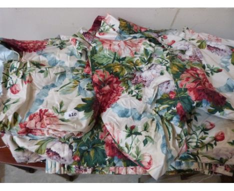 A pair of country house floral curtains