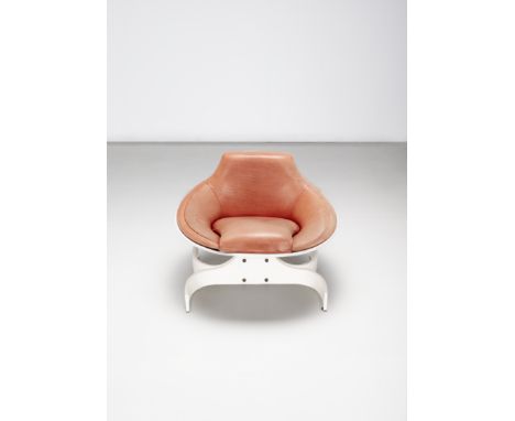Joe Colombo'Sella 1001' lounge chair, circa 1963Painted bent plywood, vinyl, steel.56.5 x 72 x 62 cm Manufactured by Comfort,