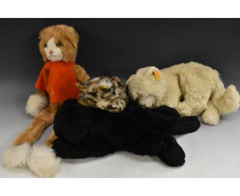 Steiff Stuffed Toys - an orange Tabby Cat, dangling legs, orange bib, yellow tag, No 6286/50;  others, Mizzi Calico Cat, yell