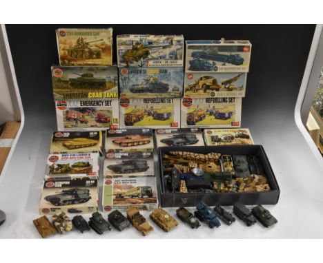 Model Kits - Airfix, 1:72 HO/OO scale, Series 1, inc Panther Tank, Scorpion Tank, 25 Pdr Field Gun + Quad, Tiger Tank, Japane