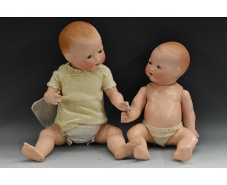 Dolls - an Armand Marseille porcelain head socket Dream Baby doll, fixed blue eyes, open mouth, composite body and limbs. imp