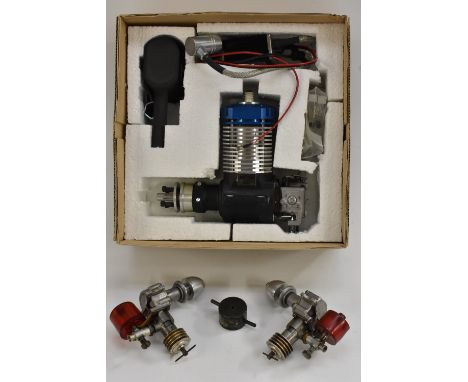 Aviation Model Makers Spares - Engines, Roto 25V, 25cc petrol engine, boxed;  a pair of smaller engines, marked Made in Engla