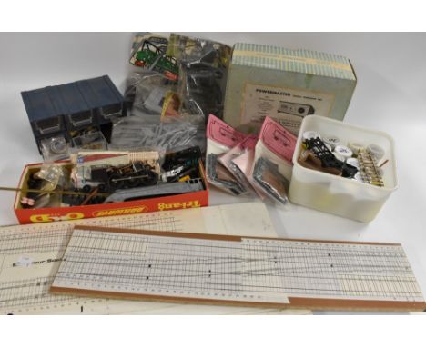 Kits & Accessories - assorted chassis and motors, part built locomotive;  Girder Bridge kit; buildings, assorted track, wheel