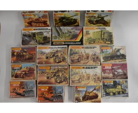 Model Kits -  Matchbox 1/76 scale, PK-71 Sherman Firefly Tank;  PK-72 A-34 Mk-I Comet;  PK73 PzKw-V, Ausf G, Panther;  PK-76 