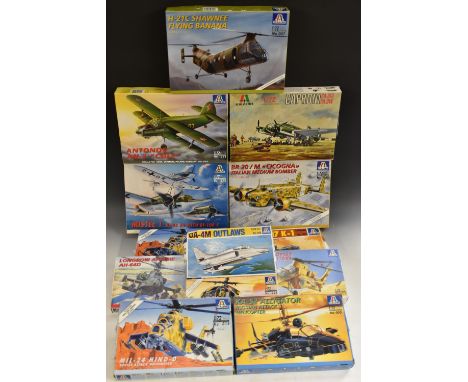 Model Kits - Italeri 1:72 scale, inc 007 H-21C Shawnee Flying Banana, 072 Mistel 1 JU-88 A4 with Bf-109 F, 091 Antonov An-2 C