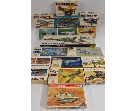 Model Kits - 1:72 scale and similar - inc  Lindberg Line Avro Vulcan;  Hasagawa Heinkel He51,  Cutris Seagull;  Phantom II, S