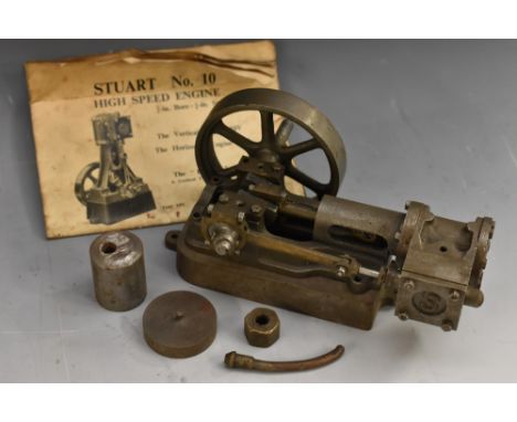A Stuart No 10H high speed stationary engine, boxed with instruction leaflet