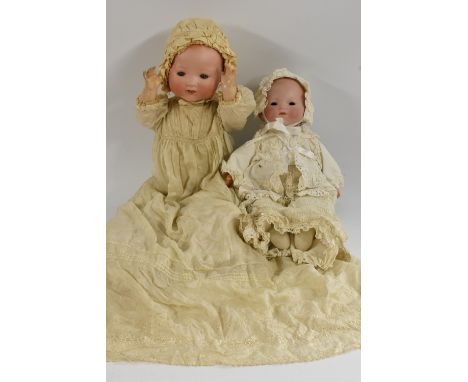 Armand Marseille - a 351/7 K bisque head socket doll, sleeping blue grey eyes, open mouth, painted hair, composite body and l