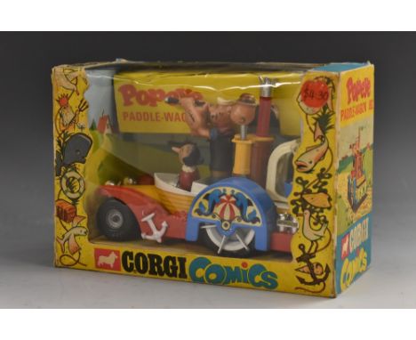 Corgi Toys - Comics Popeye Paddle-Wagon (802). An original issue in yellow, red, light blue and white livery, complete with a