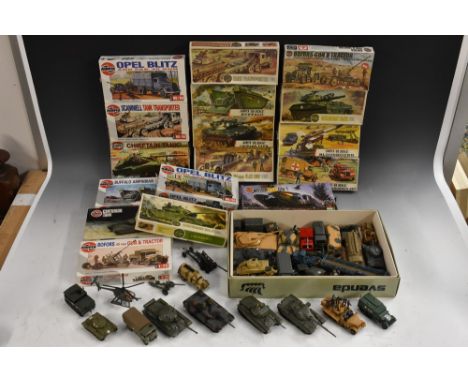 Model Kits -  Airfix, 1:72 HO/OO scale, Series 2 WWI Tank MK1;  Bloodhound, Sheridan Tank, 88mm Flak Gun, Tank Transporter, B