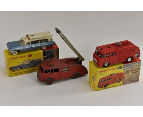 Dinky Toys - 276 Airport Fire tender, red body, 'AIRPORT FIRE CONTROL' decals, bell, light, spun hubs and treaded tyres;   27