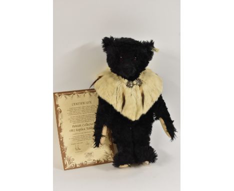 Steiff  - a British Collector's Limited Edition 1912 Replica Teddy Bear, Black 48cm, 406829 white tag, 1231/3000, wearing a f