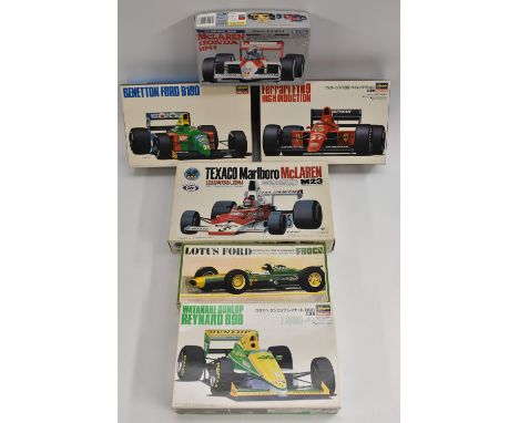 Model Kits - Hasegawa Hobby Kits, Benetton Ford B190;  Ferrari F189 High Induction;  Watanabe Dunlop Reynard 89D;  World Cham