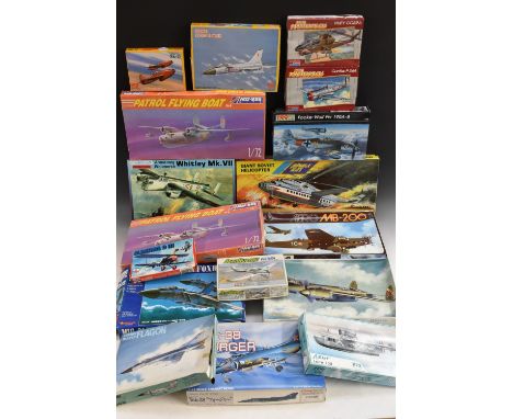 Model Kits - 1:72 scale Aircraft, inc Monogram models, TWA Ford Tri-Motor, Curtiss P-36A, Huey Cobra;  Nu-Bee kits, flying Pa