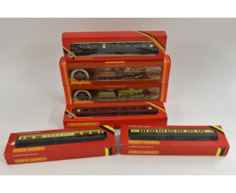 Hornby Railways - 00 gauge - R380 4-4-0 Schools Class V locomotive and tender, Stowe, southern green livery, Rn 928;  another