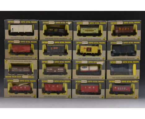 Wrenn - OO gauge Goods wagons, W5000 Bly & Co coal wagon, W5001X Blue Spot Fish van, W5004 Dunlop ventilated van,W5009 B.S.A 