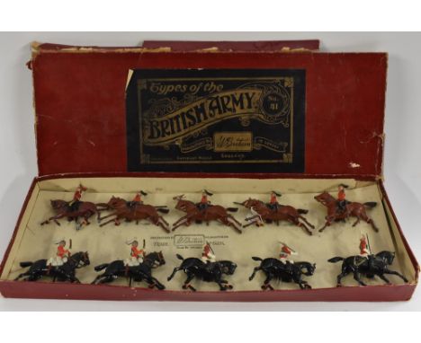 A W Britain Types of the British Army no.41 set, 2nd Dragoon, black and gold label (boxed)