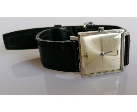 A Jaeger-LeCoultre gentleman's manual wristwatch, steel square case 25mm, baton markers, signed dial and crown, case no. 8330