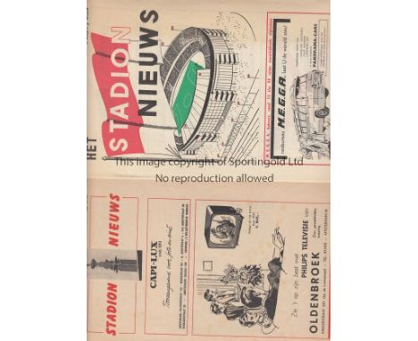 TOTTENHAM ON TOUR 60-61    Two Tottenham tour programmes for games played in Holland at the end of their Double Season, May 1