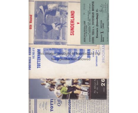TOTTENHAM 60-61  Tottenham miscellany, 60-61, home programme v Tbilisi Dynamo 14/11/60, (score noted), ticket Aston Villa v T