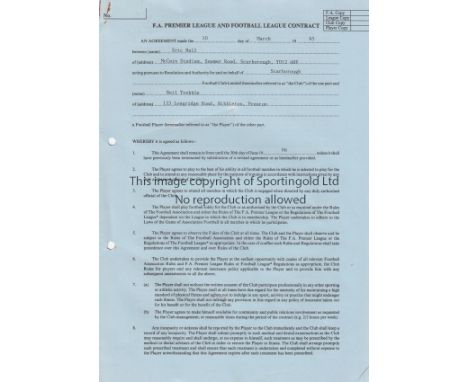 SCARBOROUGH FC CONTRACTS   Collection of 28 different Scarborough FC player contracts from the 1990s when Scarborough were a 