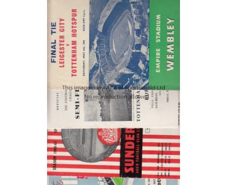 TOTTENHAM 60-61   Set of 7 FA Cup programmes covering Tottenham winning the FA Cup in 1960-61 to complete the Double. Home ga