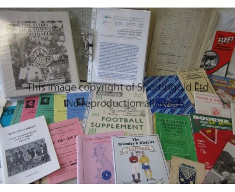 KENT FOOTBALL  A storage box containing numerous items relating to football in Kent, Includes Kent Reporter Football Suppleme