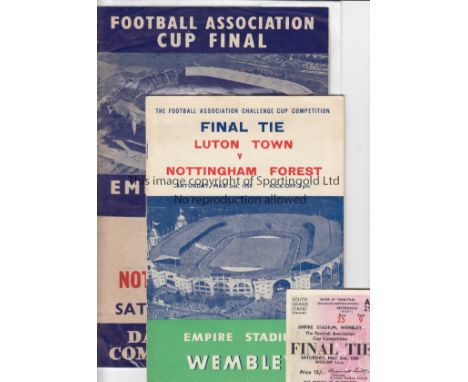 1959 CUP FINAL   Official programme (no writing- good), Grand Stand seat ticket (good), songsheet (slight fold-generally good