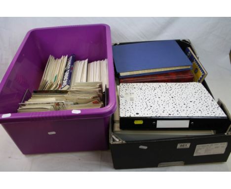 Mixed Ephemera including Postcards, First Day Covers and Stamps (contained in two trays) 