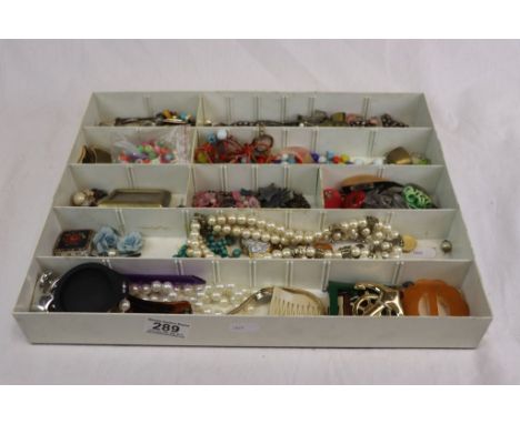 Tray of mixed Costume jewellery to include Silver &amp; vintage