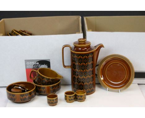 Collection of Hornsea Heirloom Brown Tea and Dinnerware including 2 Oval Platters, 9 Bowls, 7 Bowl Saucers, 4 Side Plates, 3 