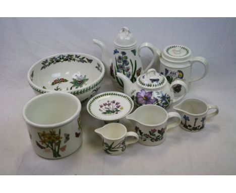 Portmeirion ' Botanic Garden ' Ware to include 3 x jugs, teapot, 2 x coffee jugs, large bowl, raised small plate, plant pot