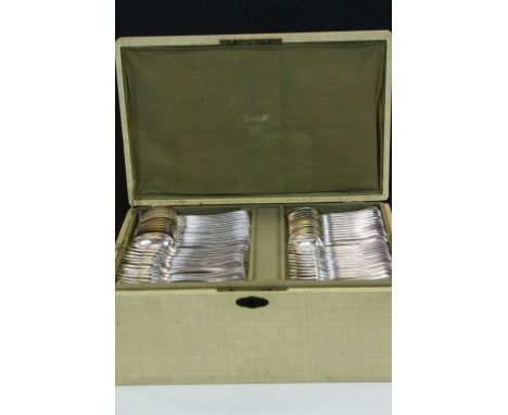 Christofle Canteen of Silver plated cutlery for twelve to include Ladles, Carving Knife &amp; Fork, Serving spoons etc, appro