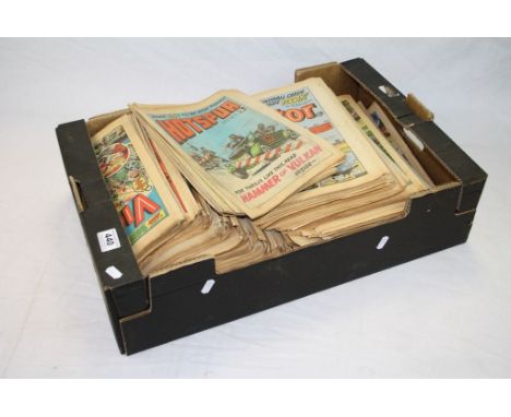 Two boxes of Vintage comics mainly Hotspur and Victor
