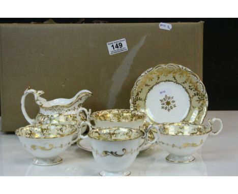 Box of Vintage Bone China and Gold Gilt Part Tea Sets