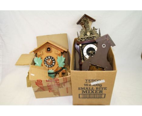 Two Franze Hermle Wall Clocks and Early 20th century Black Country Cuckoo Clock
