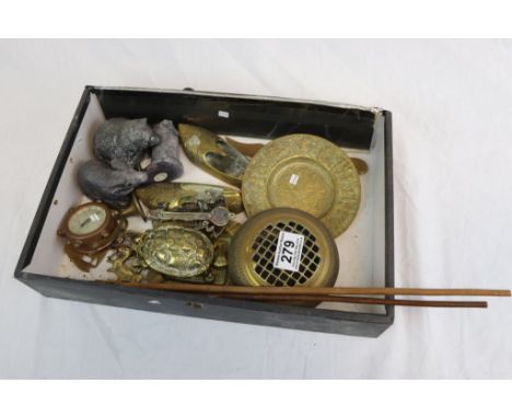 Collection of Vintage Brassware and other Collectables to include Two c1900 Bow Arrows or Fish Spears