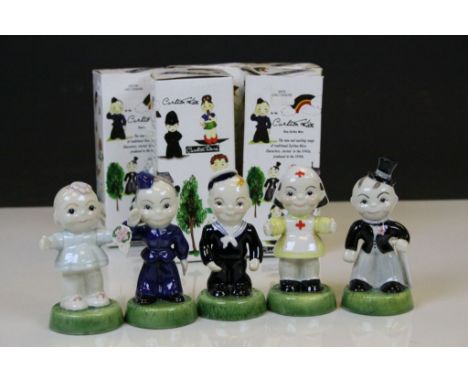 Five boxed ltd edn Carltonware Carlton Kids figures to include 162/5000 Bride, 468/5000 Sailor, Red Cross 278/5000 Nurse, 227
