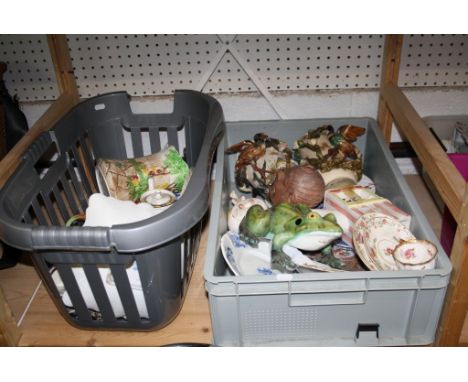 Seven Trays of Mixed Ceramics including Royal Doulton, Carltonware, Aynsley, Sylvac, Susie Cooper, etc