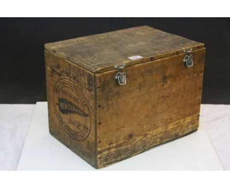 Vintage Pine Advertising Storage Box stamped ' New Zealand Pure Creamery Butter '