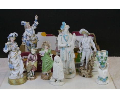 Box of mixed vintage Ceramic Figures, mainly Continental