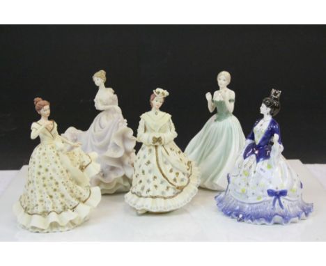 Royal Worcester Figurine ' Keepsake ', Coalport Figurine ' Millennium Princess ' plus Three Resin Figurines