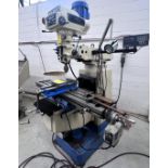NU-WAY L-3V8 VERTICAL MILLING MACHINE, 10” X 50” TABLE, R8, POWER FEED, ACU-RITE 2-AXIS DRO,