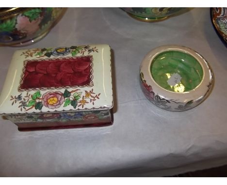 A Maling ceramic trinket dish & cover - 'Penny Rose' etc (2)