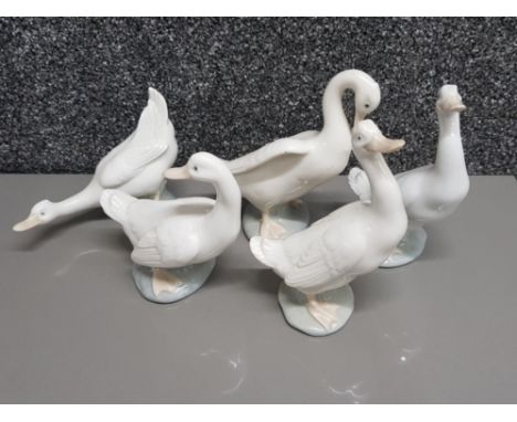 5x Nao by Lladro geese figures