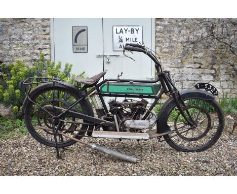 A 1921 Royal Enfield V-Twin Flat TankRegistration number T 5327Engine number G3178   XBanbury Run eligibleBarn stored, from a