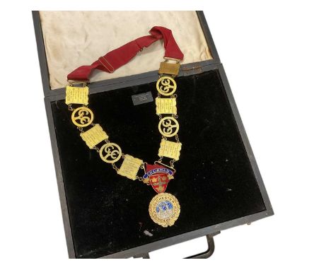 Colchester interest- 1940's and later gilt metal and enamel Colchester Youth Council chain of office.