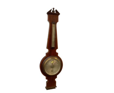 Good quality antique mahogany barometer/thermometer by Aitchison &amp; Co Opticians To H.M Govt. London &amp; Leeds