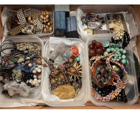 Group of vintage costume jewellery, some silver, MuDu gold plated wristwatch and bijouterie