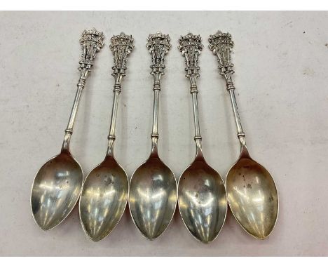 Five Norwood &amp; Dulwich Rifle club silver teaspoonsApprox 1oz, 48 grams